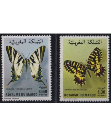 F-EX27401 MAROC MOROCCO MNH 1981 BUTTERFLIES MARIPOSAS PAPILLON INSECTS.