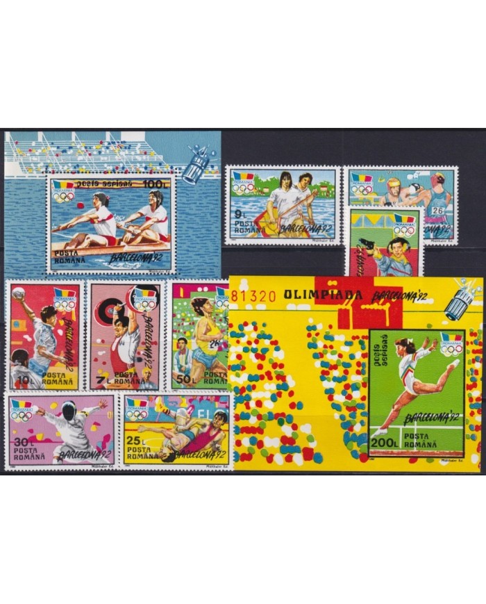 F-EX27413 RUMANIA MNH 1992 OLYMPIC GAMES BARCELONA BOXING ATHLETISM FENCING.