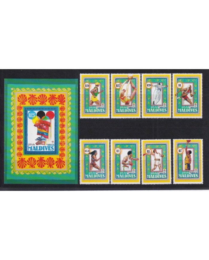 F-EX27414 MALDIVES MNH 1992 OLYMPIC GAMES BARCELONA BOXING ATHLETISM FENCING.