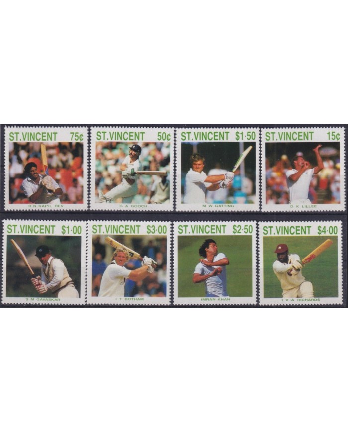 F-EX27773 ST VINCENT MNH 1988 CRICKET GAMER.