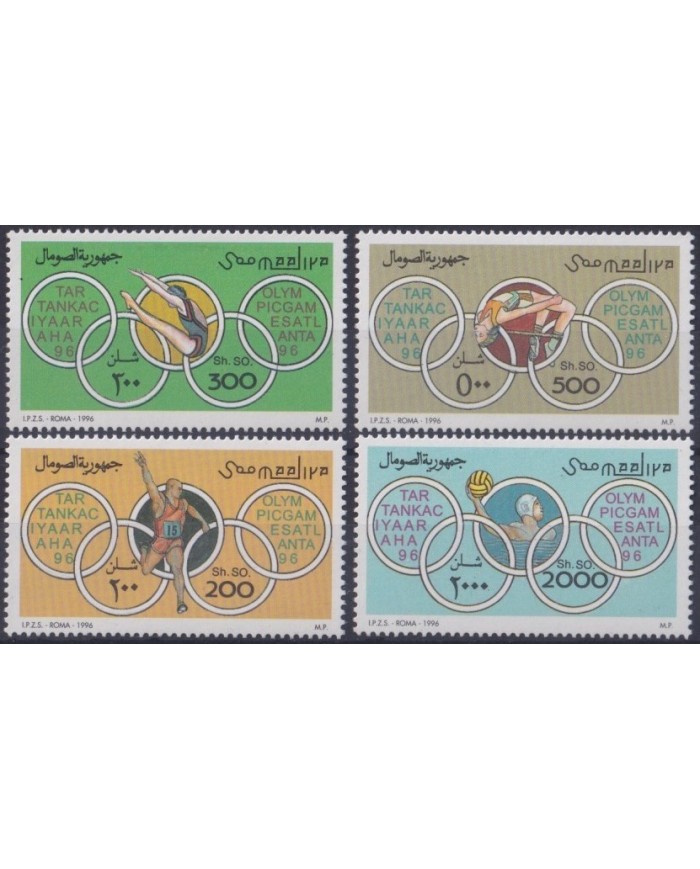 F-EX27792 SOMALIA MNH 1996 ATLANTA OLYMPIC GAMES WATER POLO GYMNASTIC TRACK.