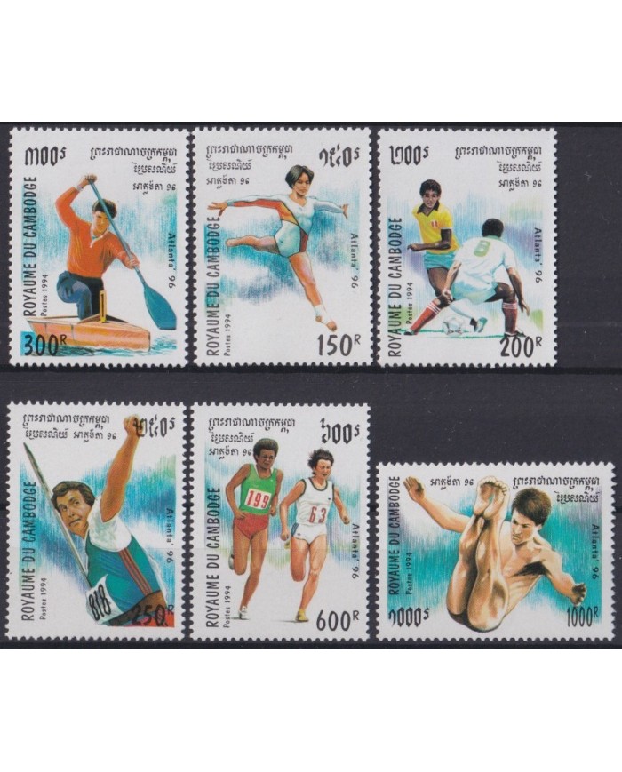 F-EX27828 CAMBODIA MNH 1994 ATLANTA OLYMPIC GYMNASTIC SOCCER TRACK DIVING.
