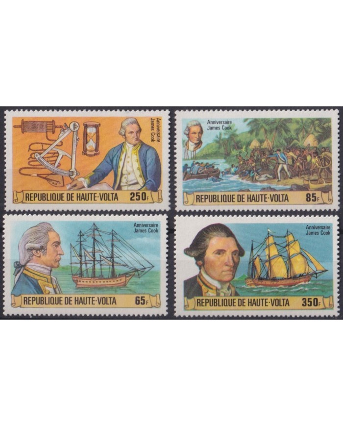 F-EX27962 UPPER VOLTA MNH 1978 CAPTAIN JAMES COOK SHIP BARCOS.
