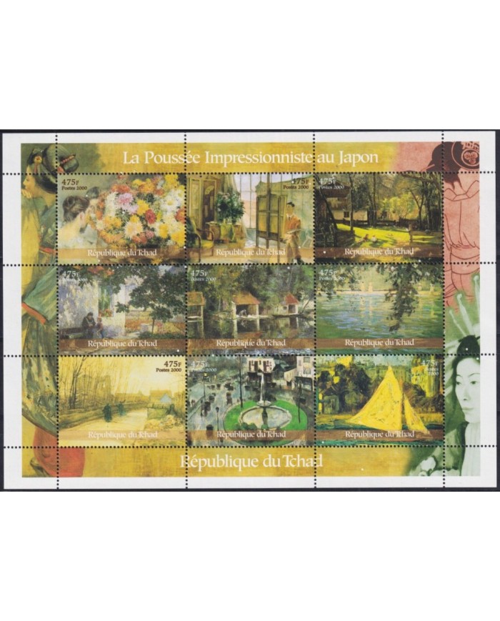 F-EX28031 CHAD TCHAD MNH 2000 JAPAN NIPPON IMPRESSIONISME ART PAINTING.