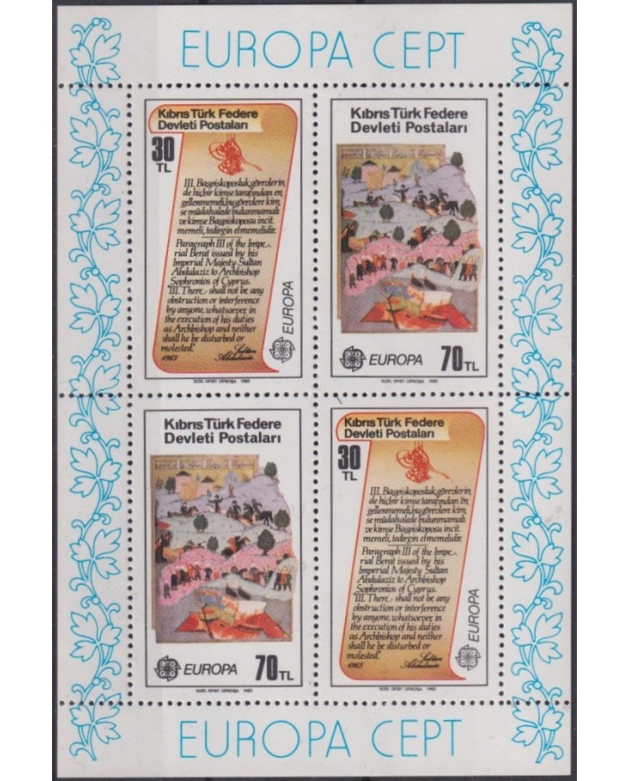 F-EX28075 CYPRUS TURKEY MNH EUROPA CEPT HISTORIC ART.