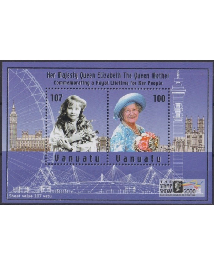 F-EX28171 VANUATU MNH 2000 MOTHER QUEEN FLOWER FLORES LONDON EXPO.