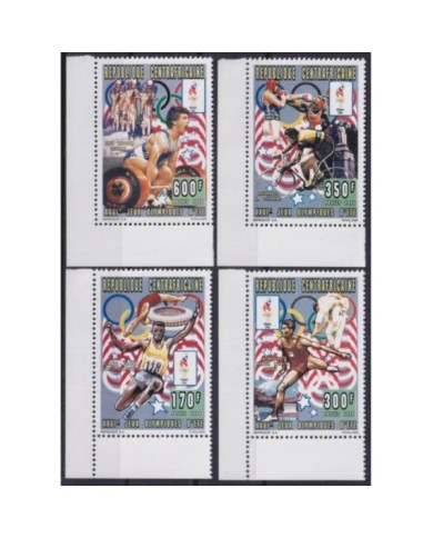 F-EX28200 CENTRAL AFRICA MNH 1996 OLYMPIC GAMES ATLANTA ATHLETISM TENNIS CICLING.