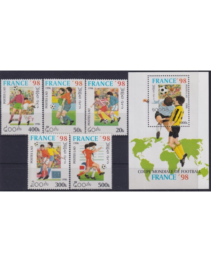 F-EX28241 LAOS MNH 1996 FRANCE SOCCER WORLD CUP FUTBOL.