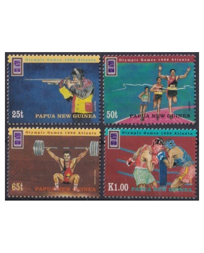 F-EX28261 PAPUA NEW GUINEA MNH 1996 OLYMPIC GAMES ATLANTA ATHLETISM GIMNASTICS CICLING SOCCER SHUTTING BASKET.