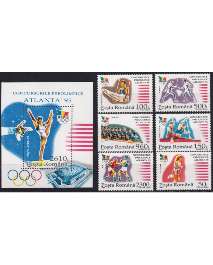 F-EX28268 PALAU MNH 1995 PRE OLYMPIC GAMES ATLANTA ATHLETISM GIMNASTICS FENCING BOXING.