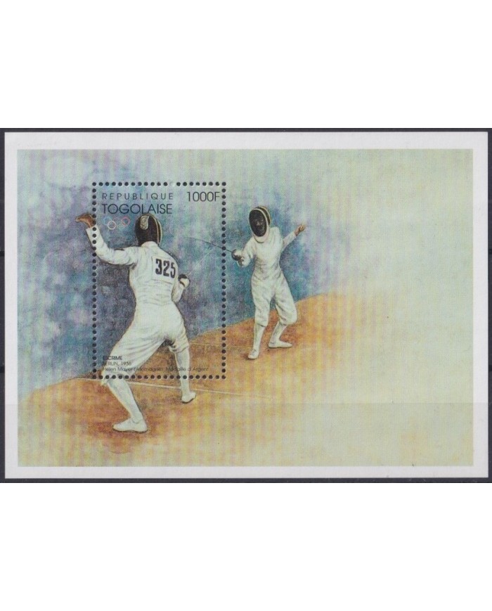 F-EX28291 TOGO MNH 1996 OLYMPIC GAMES ATLANTA FENCING ESGRIMA HELEN MEYER.