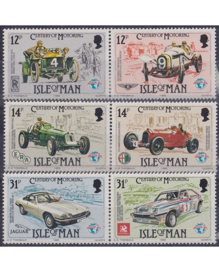 F-EX29314 ENGLAND UK MAN IS MNH 1985 MOTORCYCLING EVENT MOTO CENTURY MOTORING.