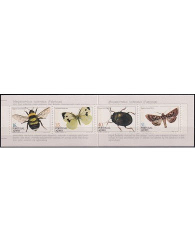 F-EX29331 PORTUGAL AZORES IS MNH 1984 BOOKLED INSECTS BETLEE BEE BUTTERFLIES MARIPOSAS.