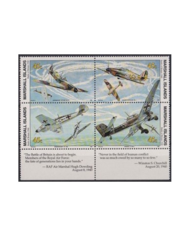 F-EX29341 MARSHALL IS MNH 1990 AVION AIRPLANE WWII BATTLE OF BRITAIN.