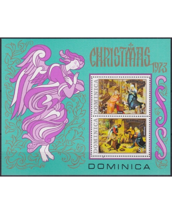 F-EX29610 DOMINICA MNH RELIGION 1973 CHRISTMAS NAVIDAD ART MARY MADONNA NATIVITY DÜRER GIORGEONE.