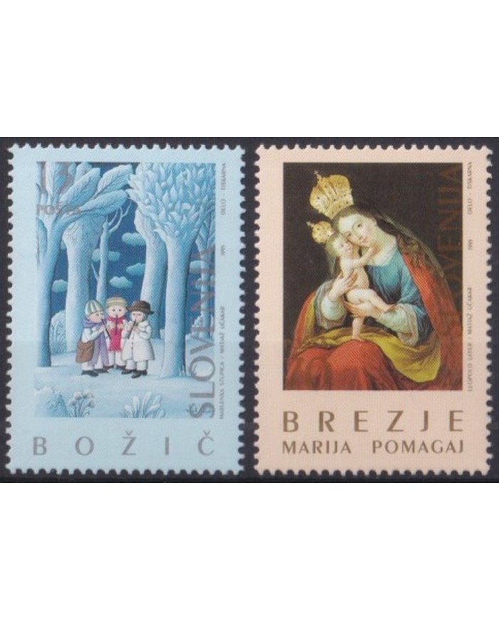 F-EX29635 SLOVENIA SLOVENIJA MNH RELIGION 1995 CHRISTMAS NAVIDAD ART NATIVITY SNOW DRAWING.