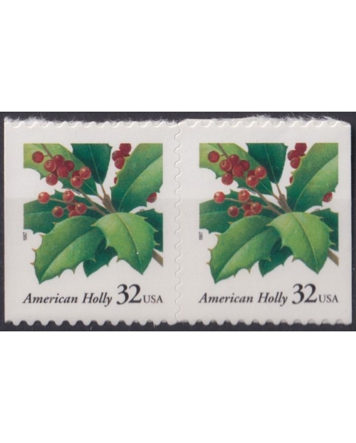 F-EX29642 US USA MNH 1997 NAVIDAD CHRISTMAS PASCUA FLOWERS FLORES ADHESIVE.