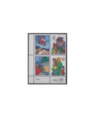 F-EX29647 USA US MNH 1995 CHRISTMAS NAVIDAD ART NATIVITY SANTA CLAUS ADHESIVE.