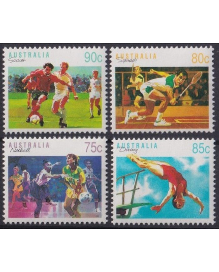 F-EX29682 AUSTRALIA MNH 1991 NETBALL SOCCER FOOTBALL TENNIS SQUASH DWING.  .