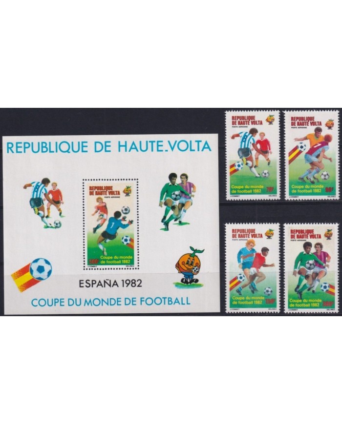 F-EX29692 UPPER VOLTA ALTO VOLTA MNH 1982 SPAIN SOCCER FOOTBALL WORLD CHAMPIONSHIP.