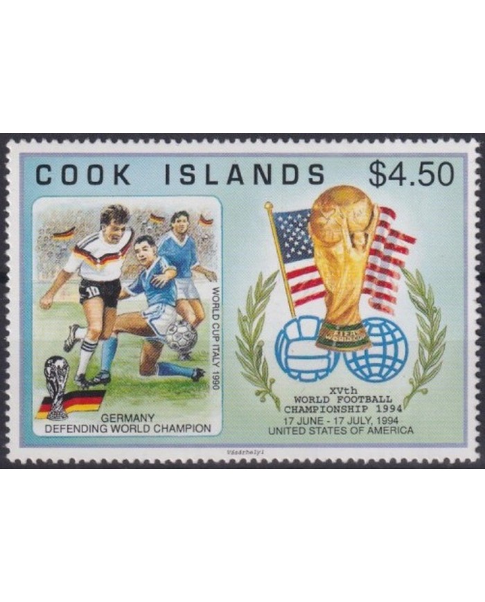 F-EX29729 COOK MNH 1994 US ITALY CHAMPIONSHIP SOCCER FOOTBALL.