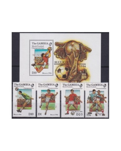 F-EX29805 GAMBIA MNH 1986 MEXICO SOCCER FOOTBALL WORLD CHAMPIONSHIP WINNER.