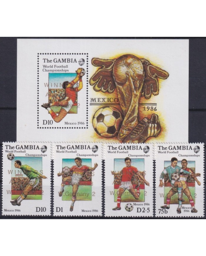 F-EX29805 GAMBIA MNH 1986 MEXICO SOCCER FOOTBALL WORLD CHAMPIONSHIP WINNER.