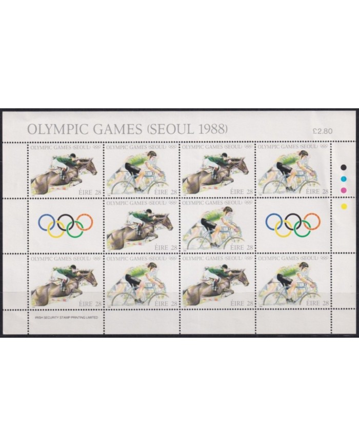 F-EX29826 IRELAND EIRE MNH 1988 KOREA SEOUL OLYMPIC GAMES ATHLETISM CYCLING.