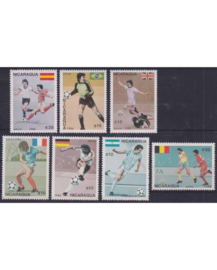 F-EX29910 NICARAGUA MNH 1986 MEXICO SOCCER FOOTBALL WORLD CHAMPIONSHIP.