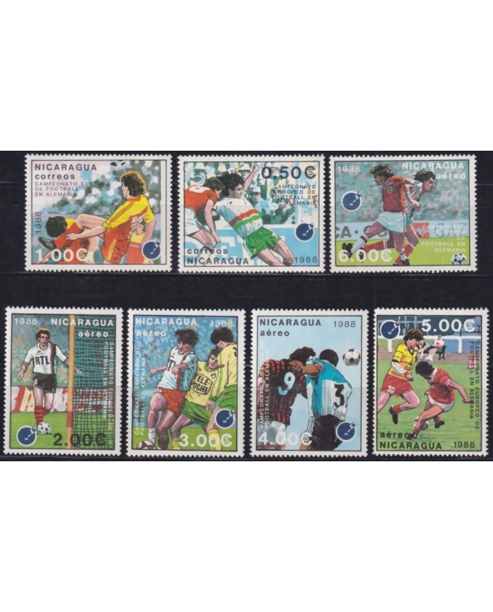 F-EX29911 NICARAGUA MNH 1988 EUROPA CHAMPIONSHIP SOCCER FOOTBALL.