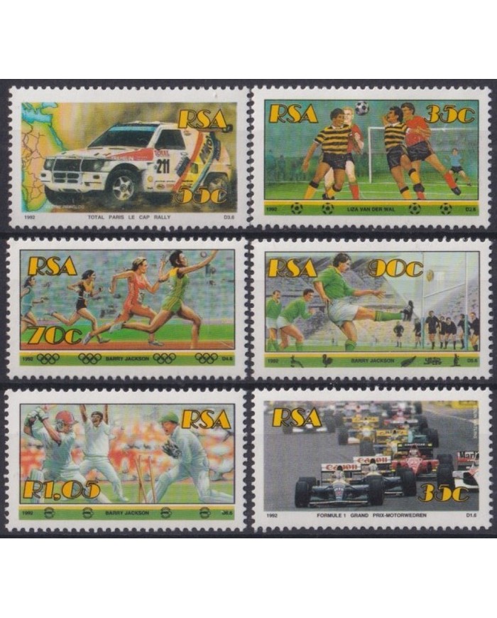 F-EX29915 RSA SOUTH AFRICA MNH 1992 RALLY FORMULA 1 SOCCER CRICKET .