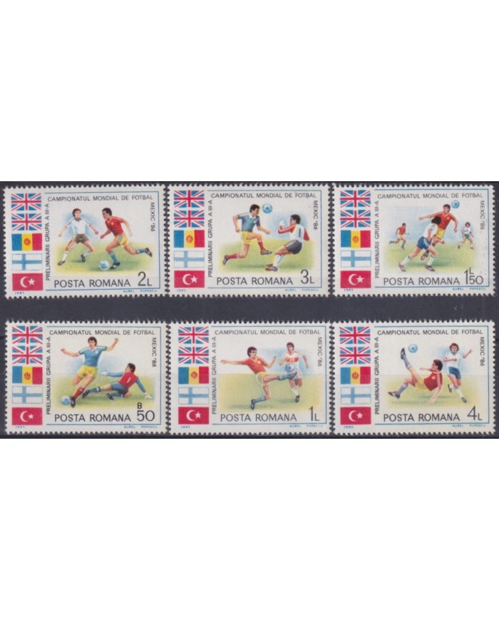 F-EX29916 RUMANIA MNH 1985 MEXICO SOCCER FOOTBALL WORLD CHAMPIONSHIP.