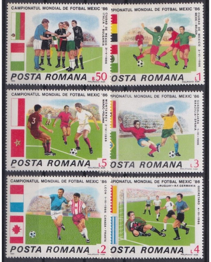 F-EX29918 RUMANIA MNH 1986 MEXICO SOCCER FOOTBALL WORLD CHAMPIONSHIP.