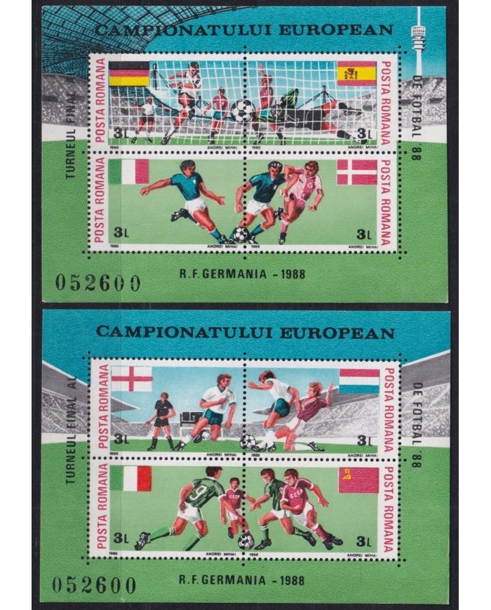F-EX29919 RUMANIA MNH 1988 EUROPA CHAMPIONSHIP SOCCER FOOTBALL.