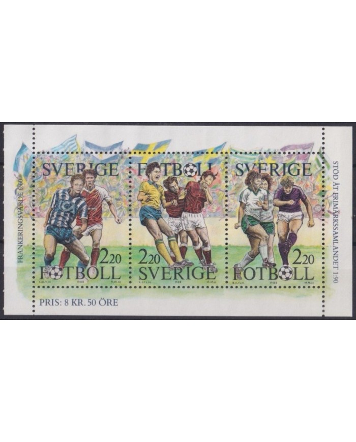 F-EX29920 SWEDEN SUEDE SVERIGE MNH 1988 SOCCER FOOTBALL.