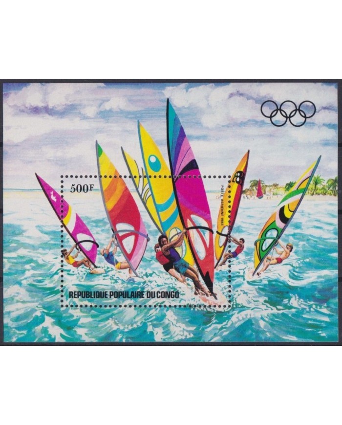 F-EX30193 CONGO MNH 1983 OLYMPIC GAMES LOS ANGELES SAILBOAT.