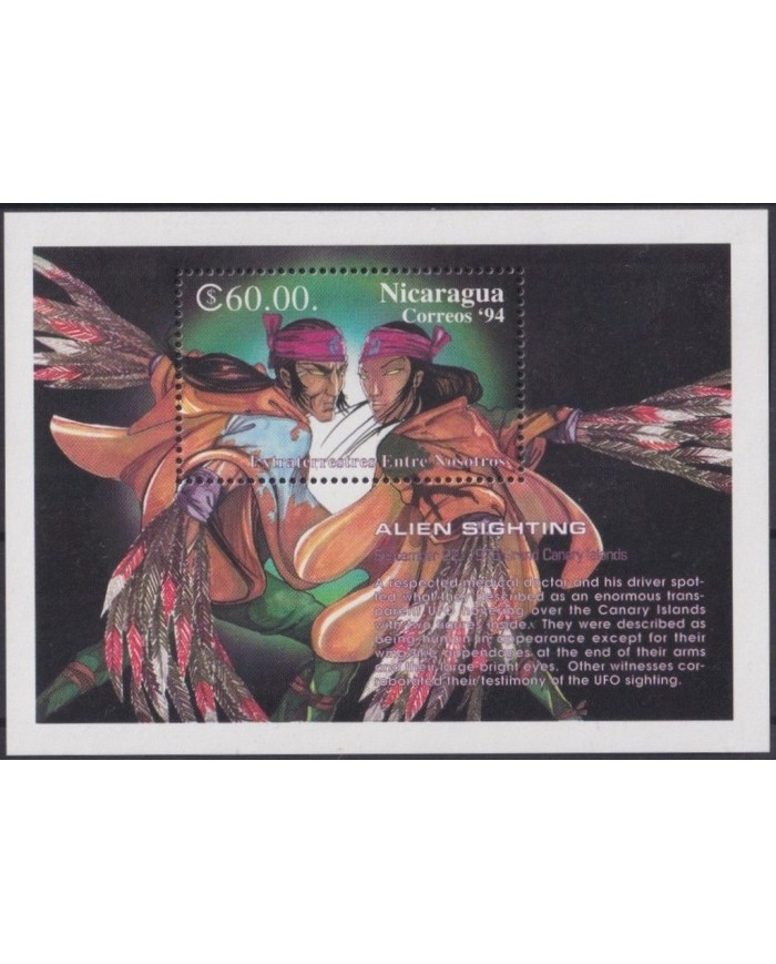 F-EX30206 NICARAGUA MNH 1994 CARTOON ALIEN SINGHTING