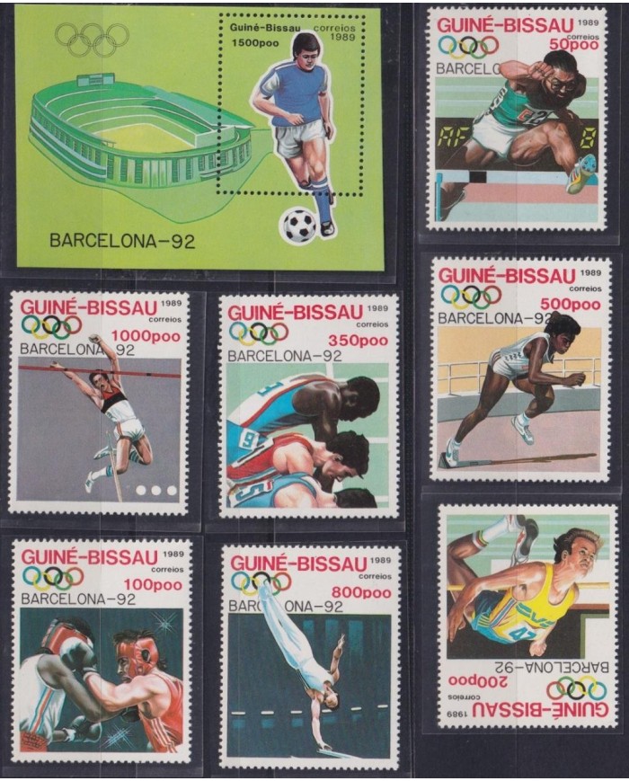 F-EX30233 GUINEA BISSAU MNH 1989 OLYMPIC BARCELONA ATHLETISM BOXING SOCCER.