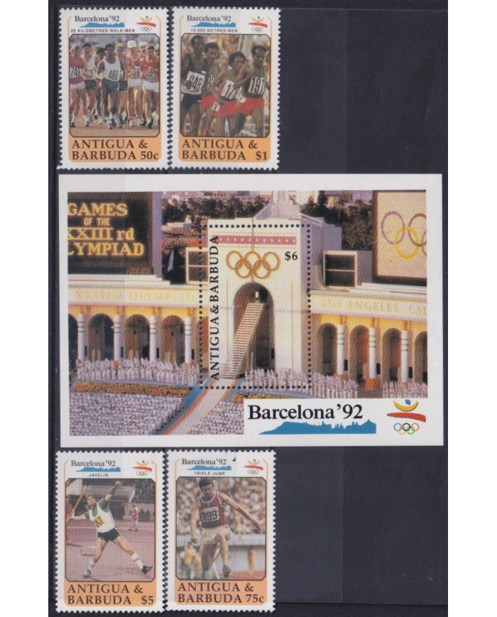 F-EX30247 ANTIGUA BARBUDA MNH 1990 OLYMPIC GAMES BARCELONA ATHLETISM JAVELIN.