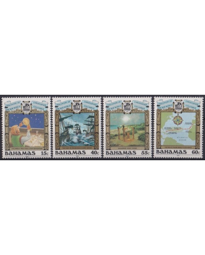 F-EX30386 BAHAMAS MNH 1991 DISCOVERY COLUMBUS COLON SHIP INDIAN MAP.