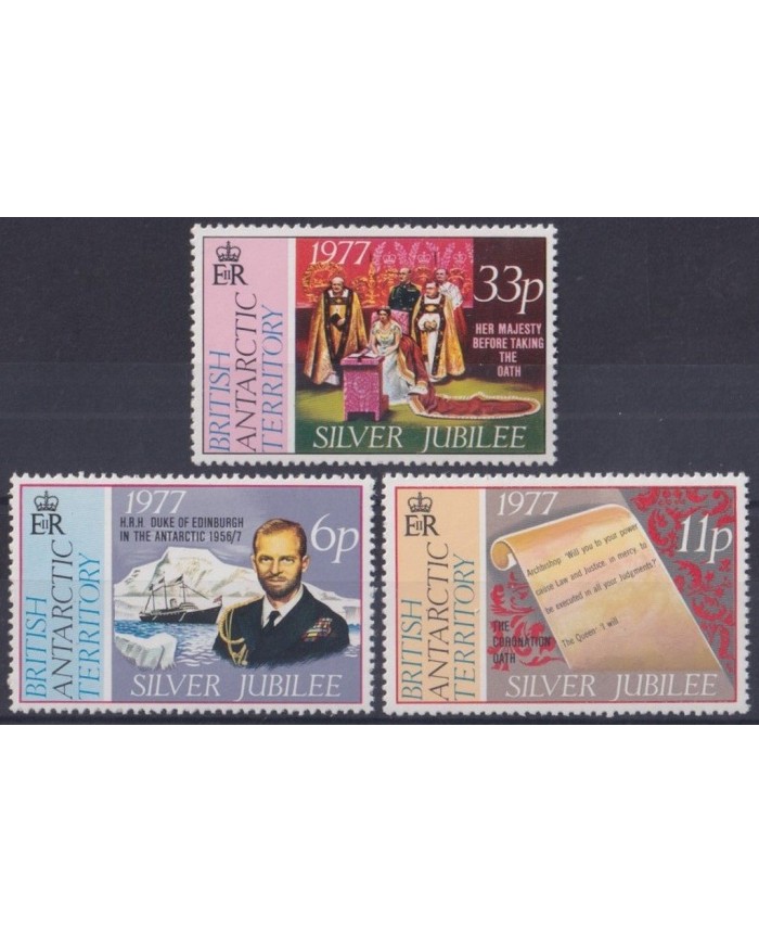 F-EX30399 BRITISH ANTARCTIC POLAR MNH 1977 SHIP BARCOS SILVER JUBILEE.