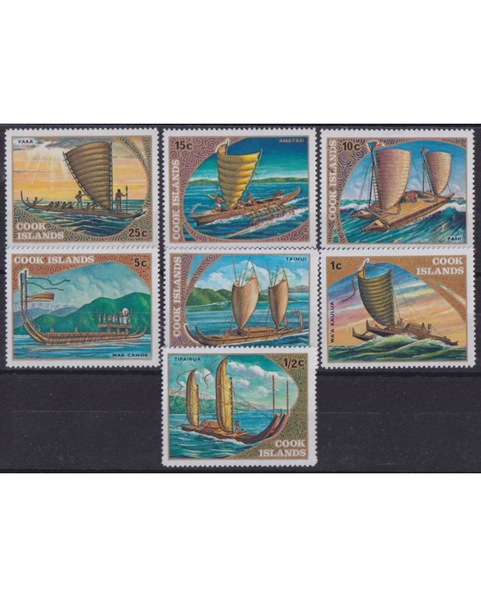 F-EX30418 COOK IS MNH 1973 SHIP BARCOS TRADITIONAL BOAT CANOE.