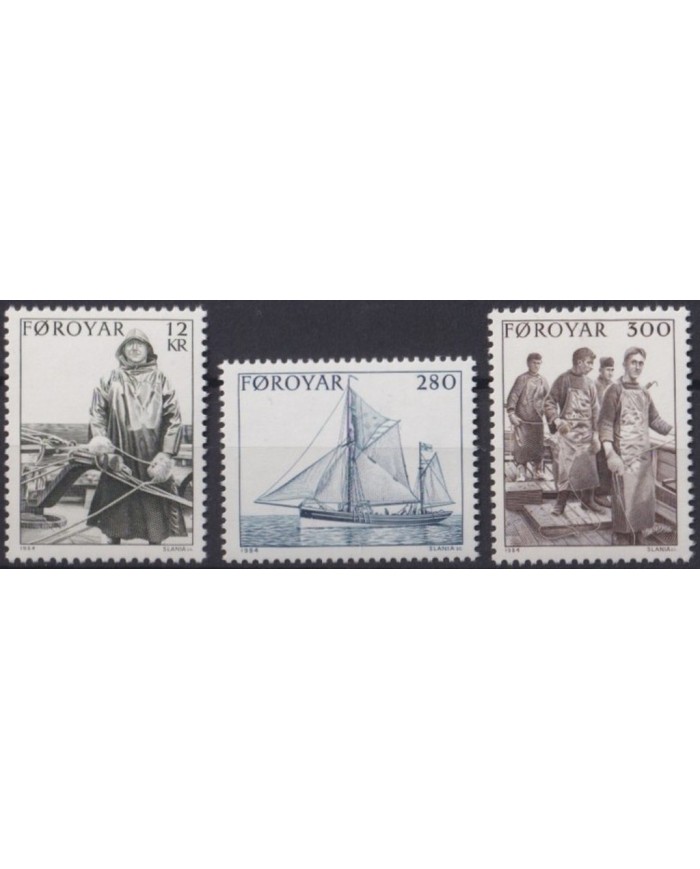 F-EX30439 FAROE IS FAROYAR MNH 1984 FISHING SHIP BARCOS BOAT.