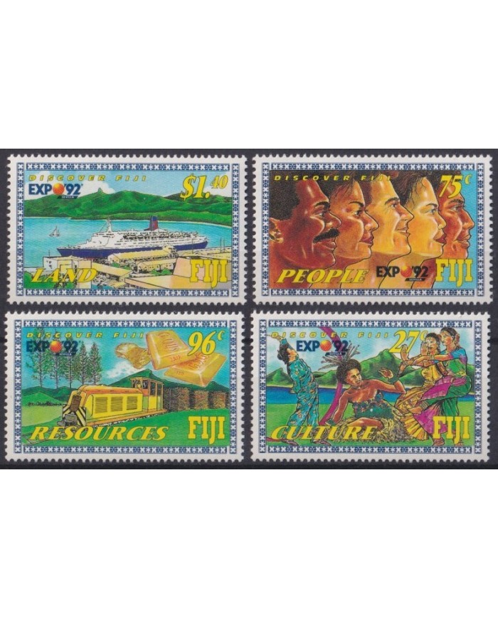 F-EX30446 FIJI IS MNH 1992 TOURISM DISCOVER EXPO BARCELONA´92  SHIP BARCOS BOAT.