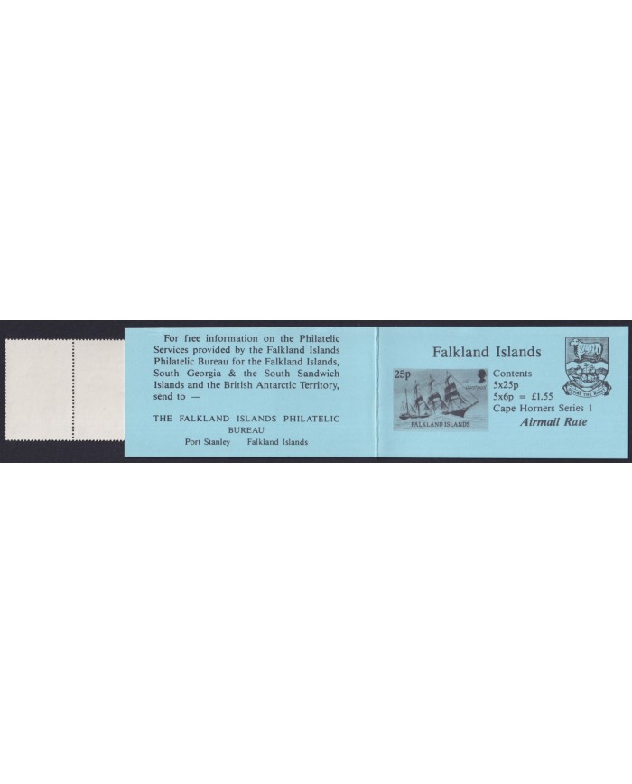F-EX30454 FALKLAND IS MNH 1989 AIRMAIL RATE BOOKLED SHIP BARCOS BOAT.