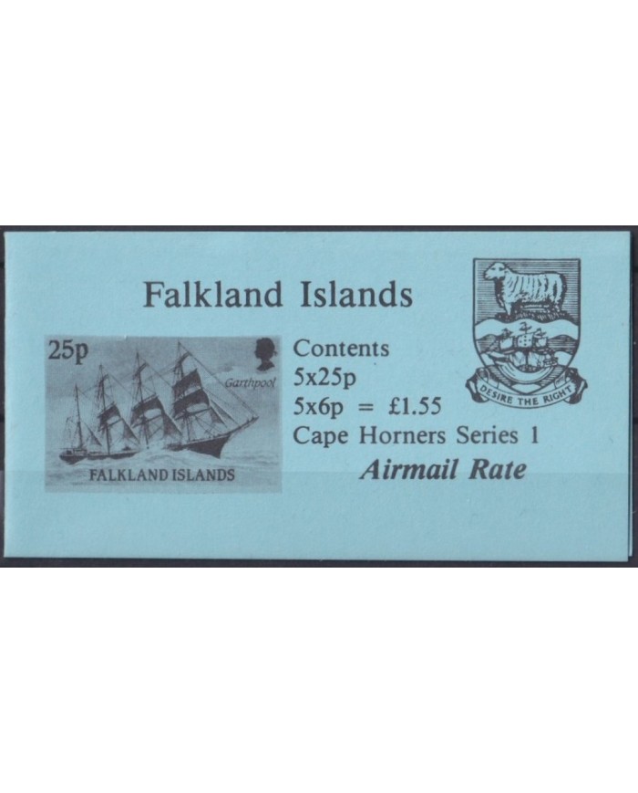 F-EX30454 FALKLAND IS MNH 1989 AIRMAIL RATE BOOKLED SHIP BARCOS BOAT.