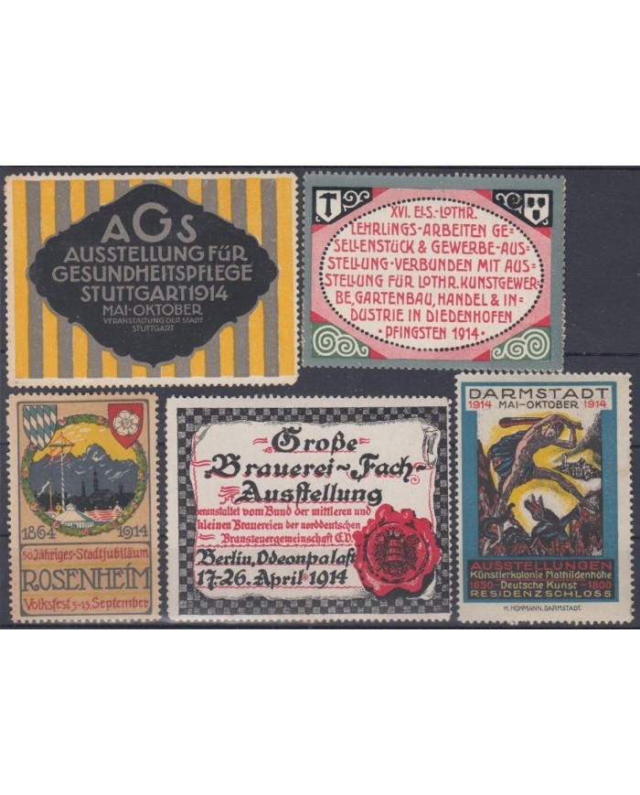 F-EX8848 ALEMANIA GERMANY DEUTSCHLAND CINDERELLA 1914 MH - NO GUM STAMP LOT.