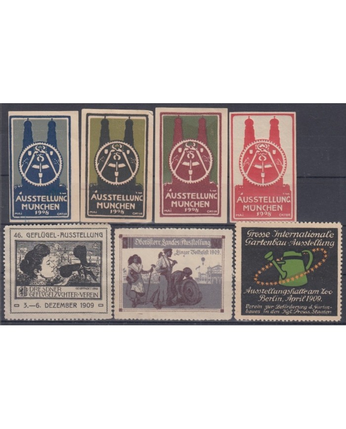 F-EX8849 ALEMANIA GERMANY DEUTSCHLAND CINDERELLA 1908-09 MH - NO GUM STAMP LOT.