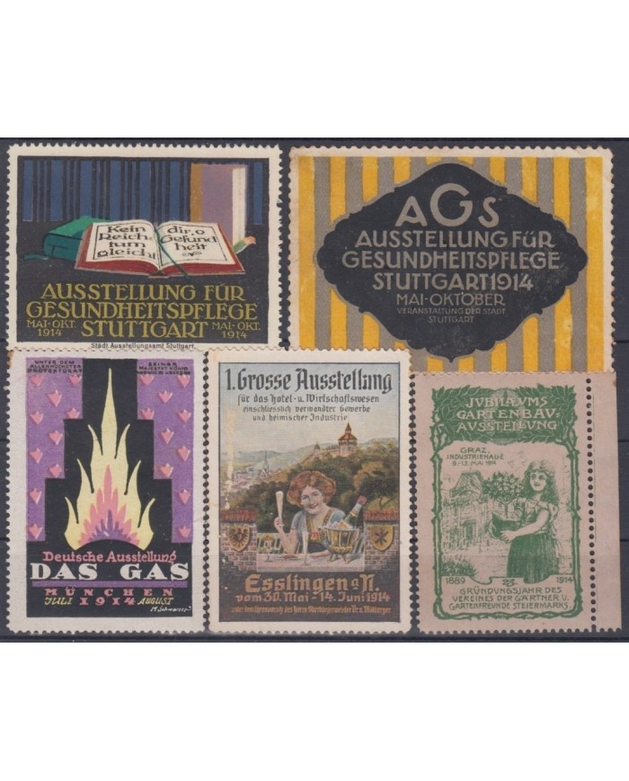 F-EX8850 ALEMANIA GERMANY DEUTSCHLAND CINDERELLA 1914 MH - NO GUM STAMP LOT.