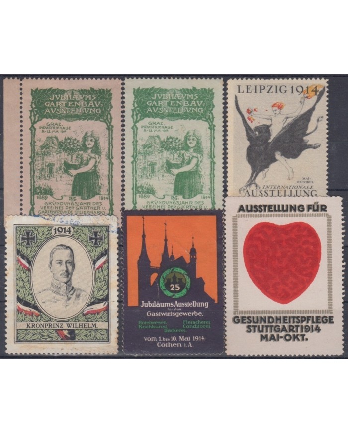 F-EX8851 ALEMANIA GERMANY DEUTSCHLAND CINDERELLA 1914 MH - NO GUM STAMP LOT.
